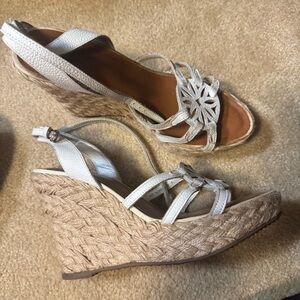 American Eagle Outfitters White Strappy Espadrille Wedges 👡 Size 7.5